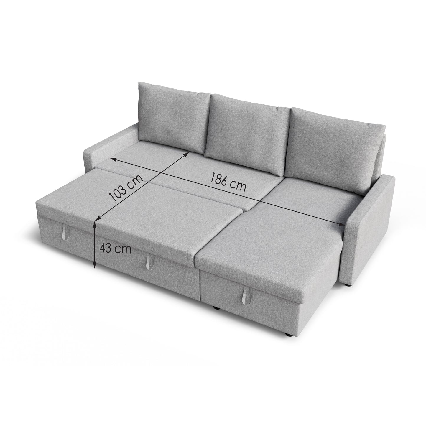 Corner sofa bed Lynda DF-012CSB reversible - Beige
