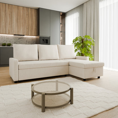 Corner sofa bed Lynda DF-012CSB reversible - Beige