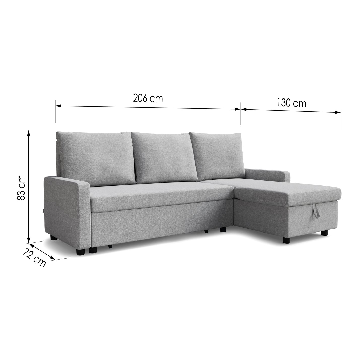 Corner sofa bed Lynda DF-012CSB reversible - Grey