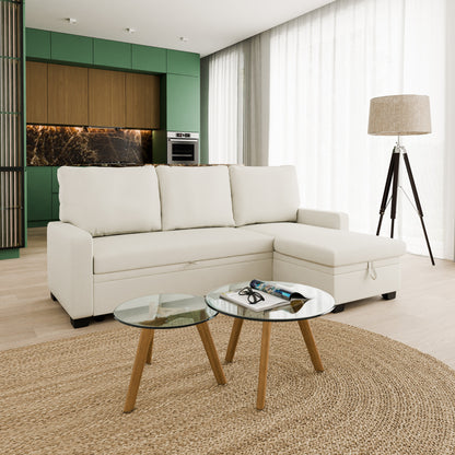 Corner sofa bed Susanne DF-017CSB reversible - Cream