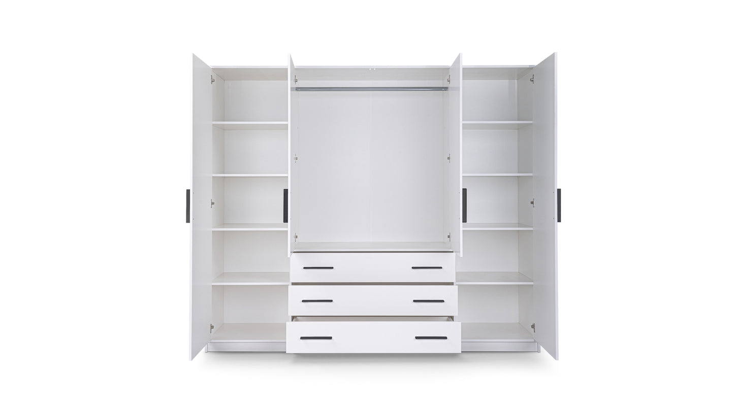 Wardrobe BALI 240 White + Mirror