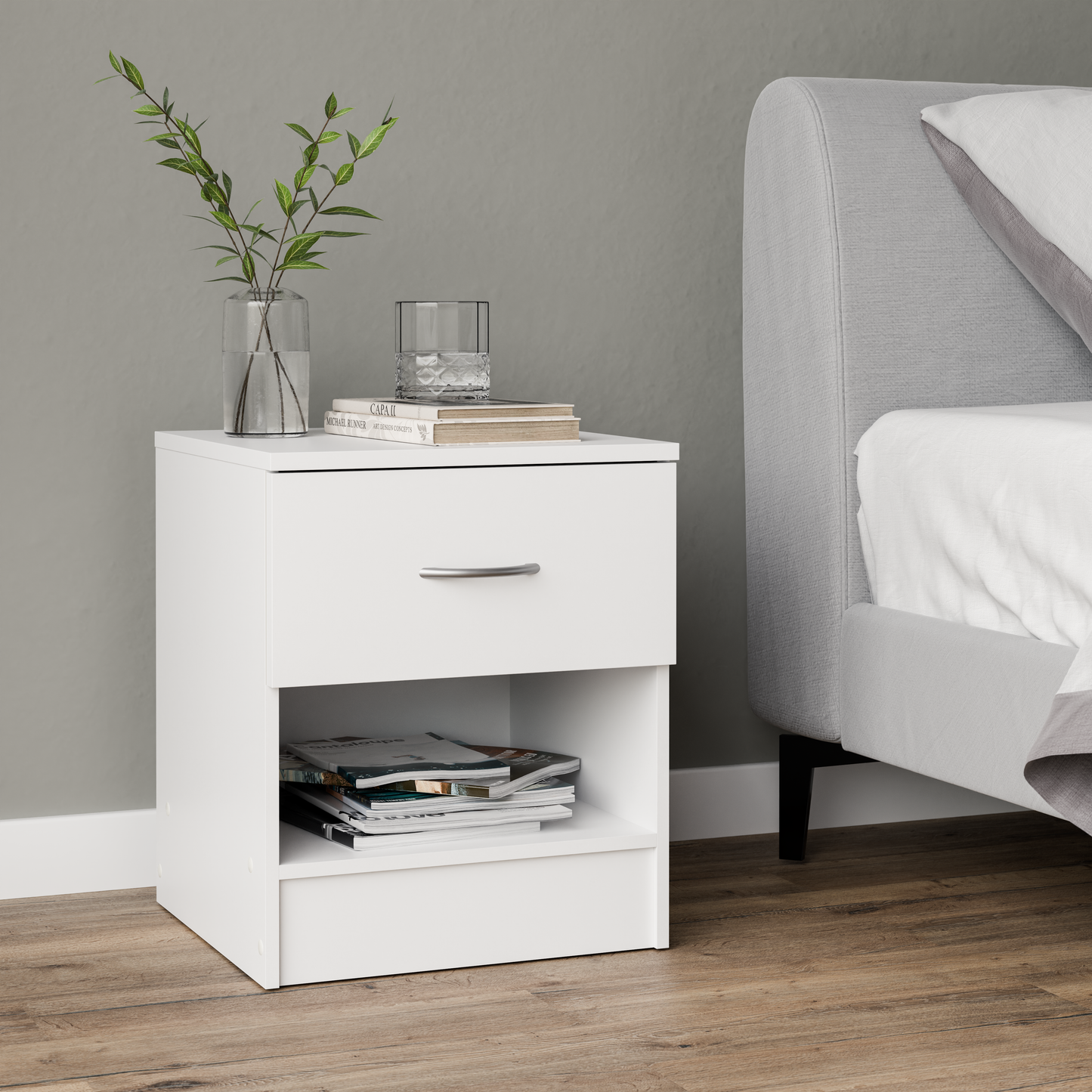Bedside table Essential DF-BR100BST-1D - white