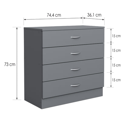 Chest of drawers Essential DF-BR103CD-4D - grey