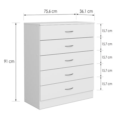 Chest of drawers Essential DF-BR104CD-5D - white