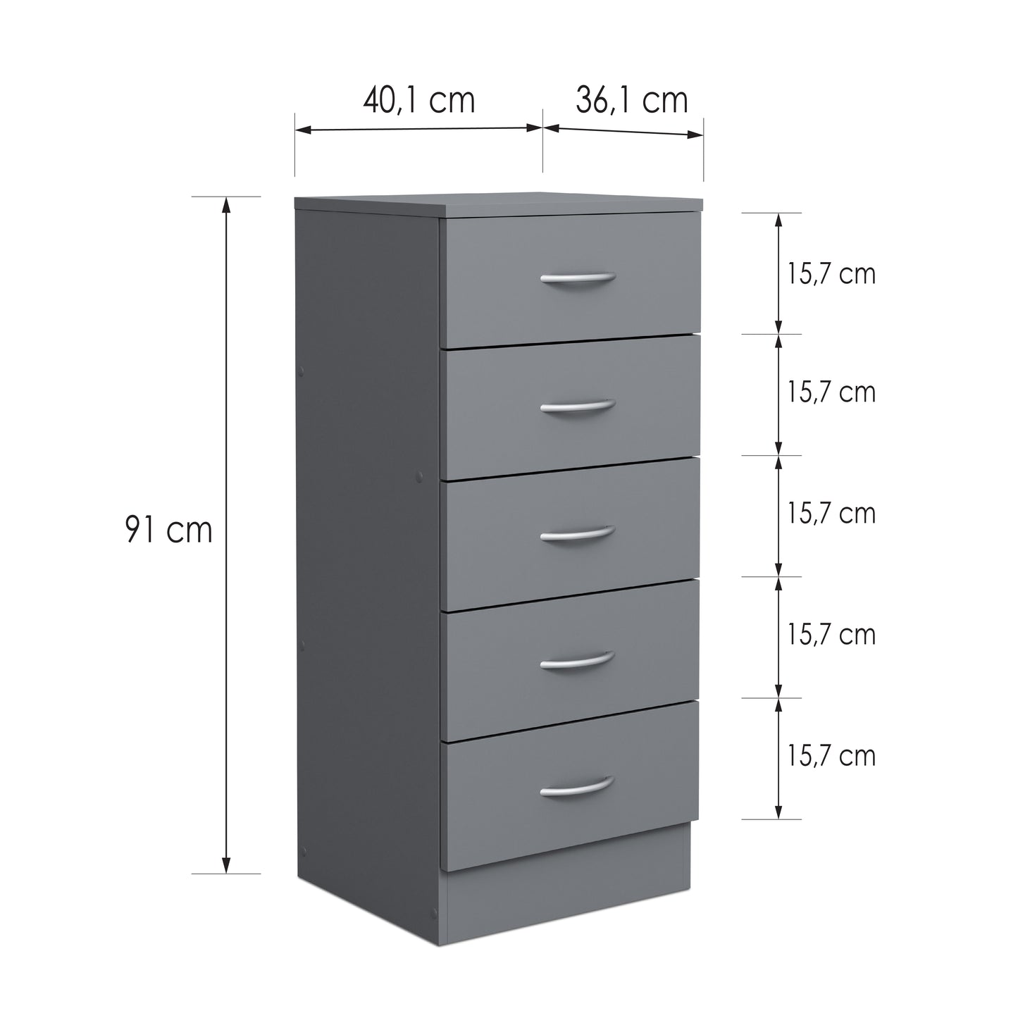 Chest of drawers Essential DF-BR105CD-5D - grey