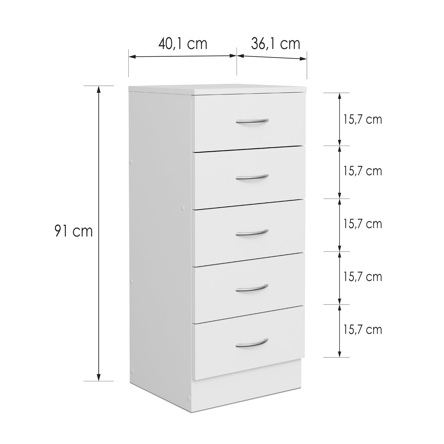 Chest of drawers Essential DF-BR105CD-5D - white