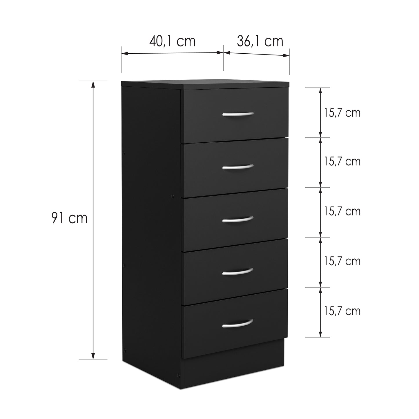Chest of drawers Essential DF-BR105CD-5D - black