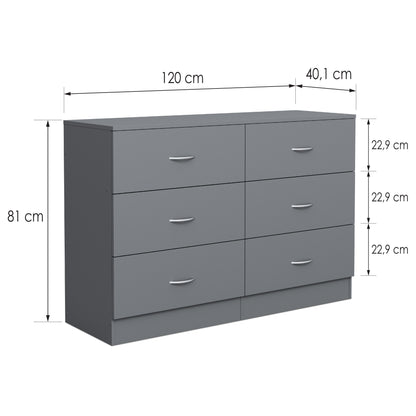 Chest of drawers Essential DF-BR106CD-6D - grey