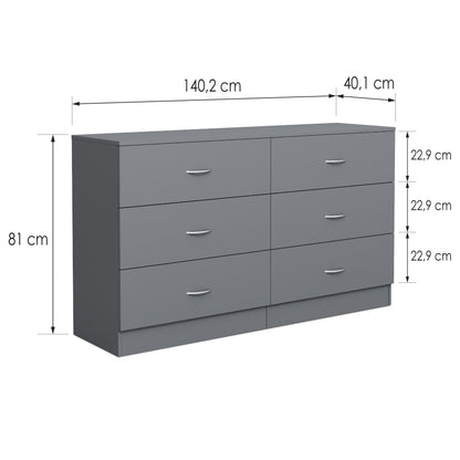 Chest of drawers Essential DF-BR107CD-6D - grey