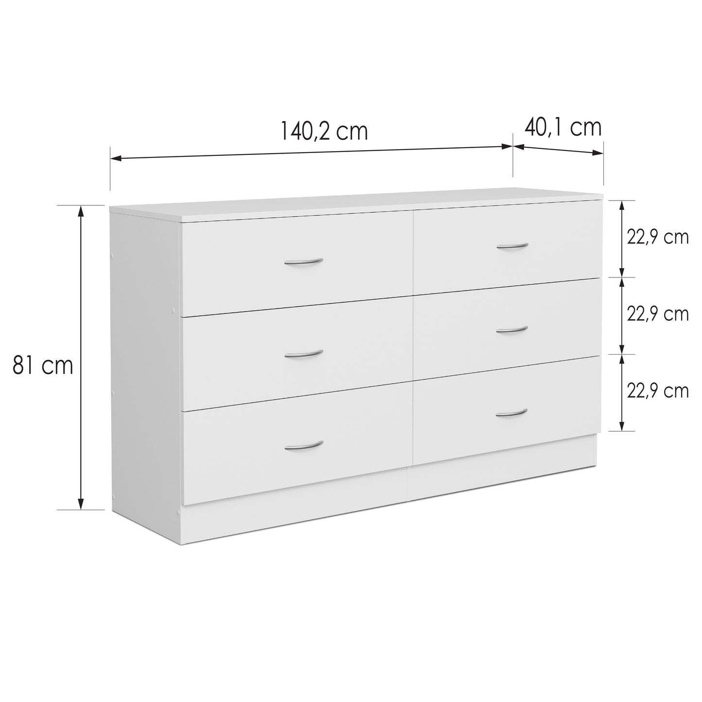 Chest of drawers Essential DF-BR107CD-6D - white