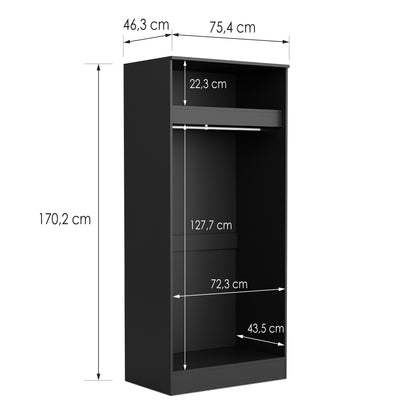 Wardrobe Essential DF-BR110W-2DR - black