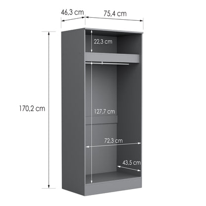 Wardrobe Essential DF-BR110W-2DR - grey