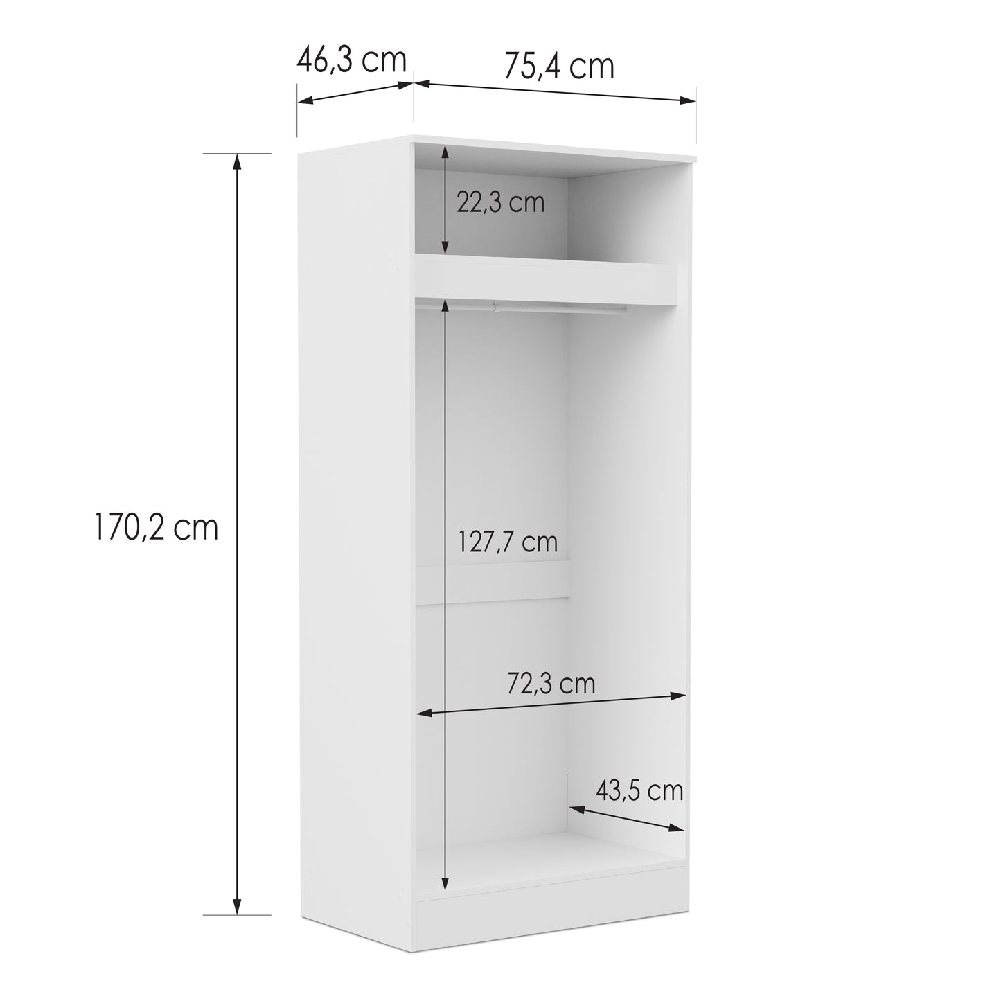 Wardrobe Essential DF-BR110W-2DR - white