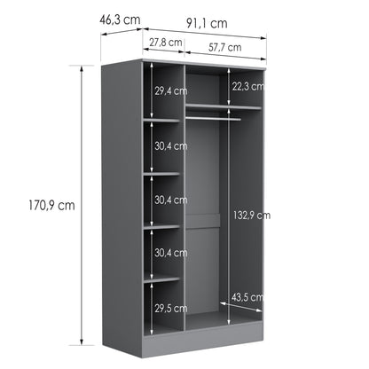 Wardrobe Essential DF-BR111W-3DR - grey