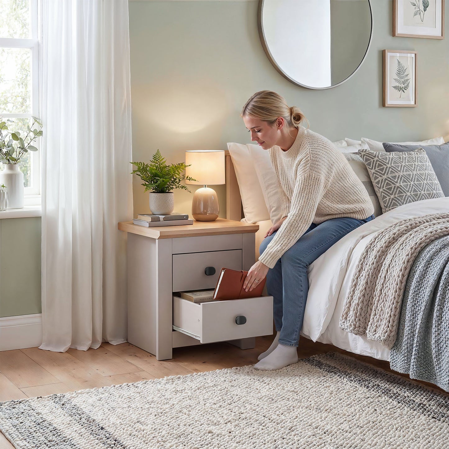Bedside Table Milford DF-CF200BST-2D - Cashmere