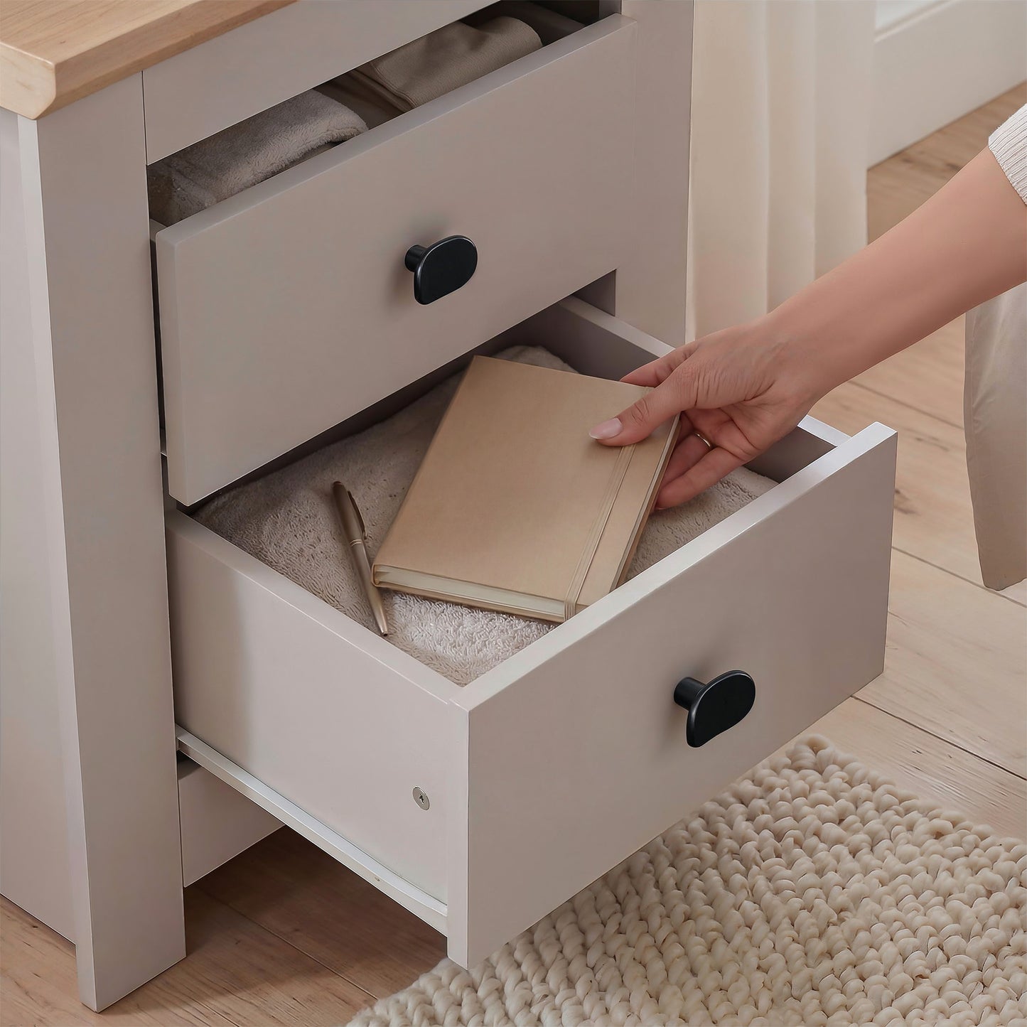Bedside Table Milford DF-CF200BST-2D - Cashmere