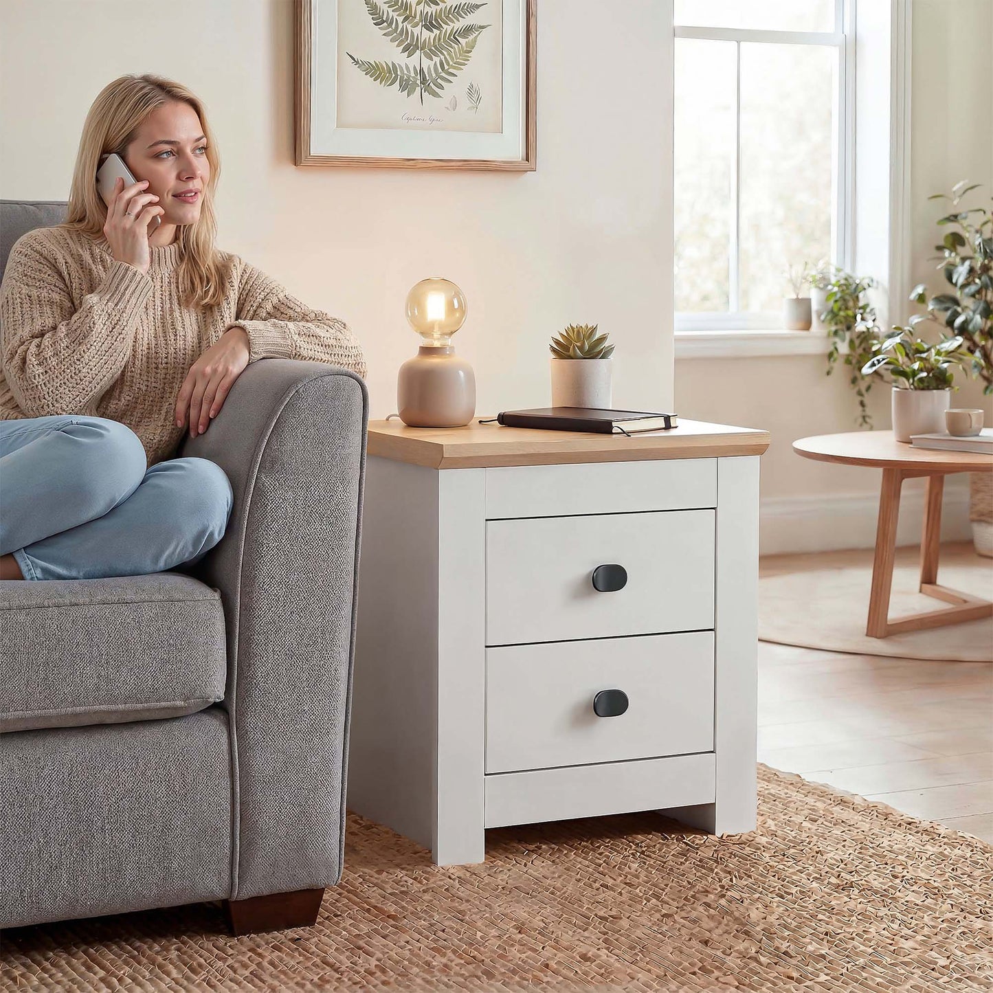 Bedside Table Milford DF-CF200BST-2D - White