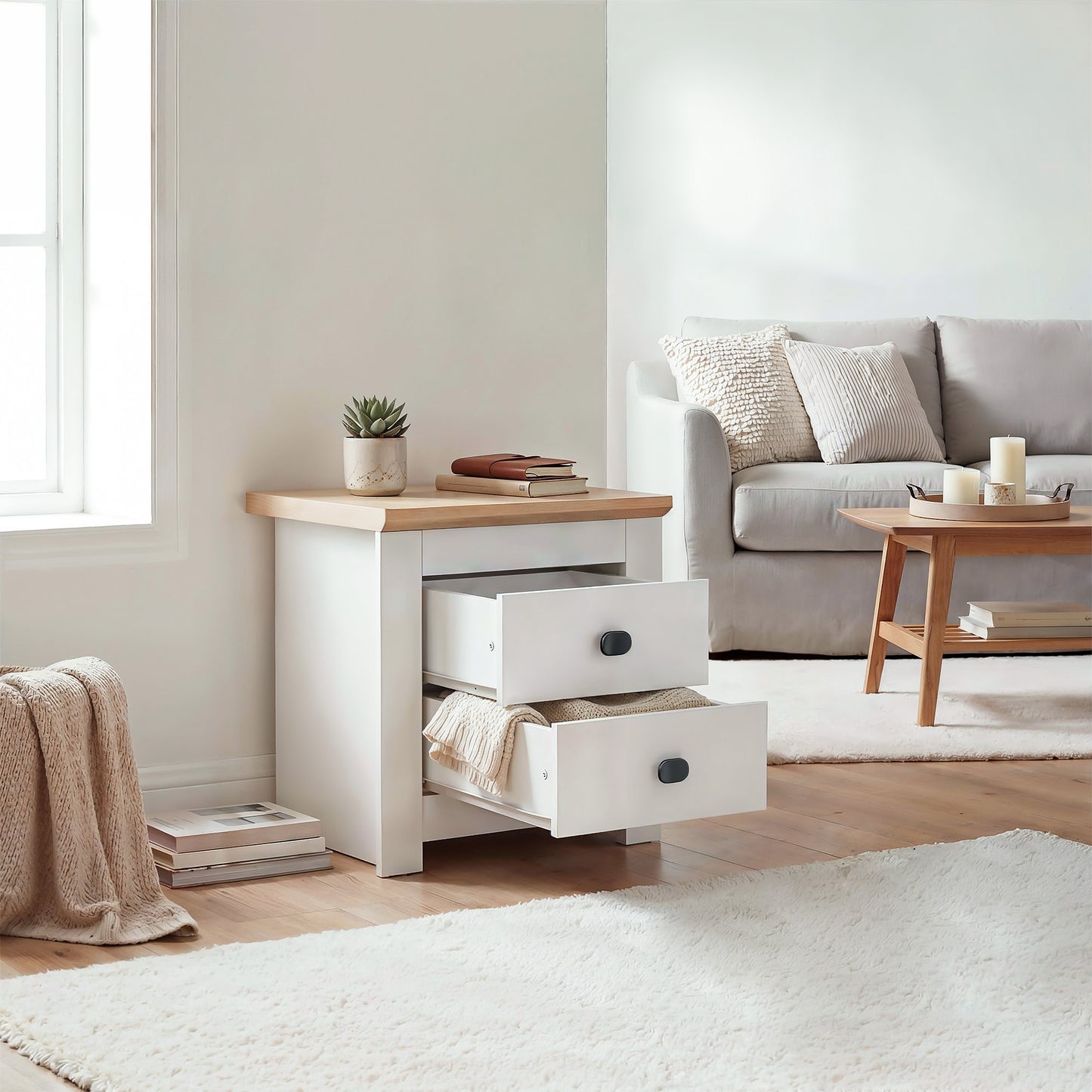 Bedside Table Milford DF-CF200BST-2D - White