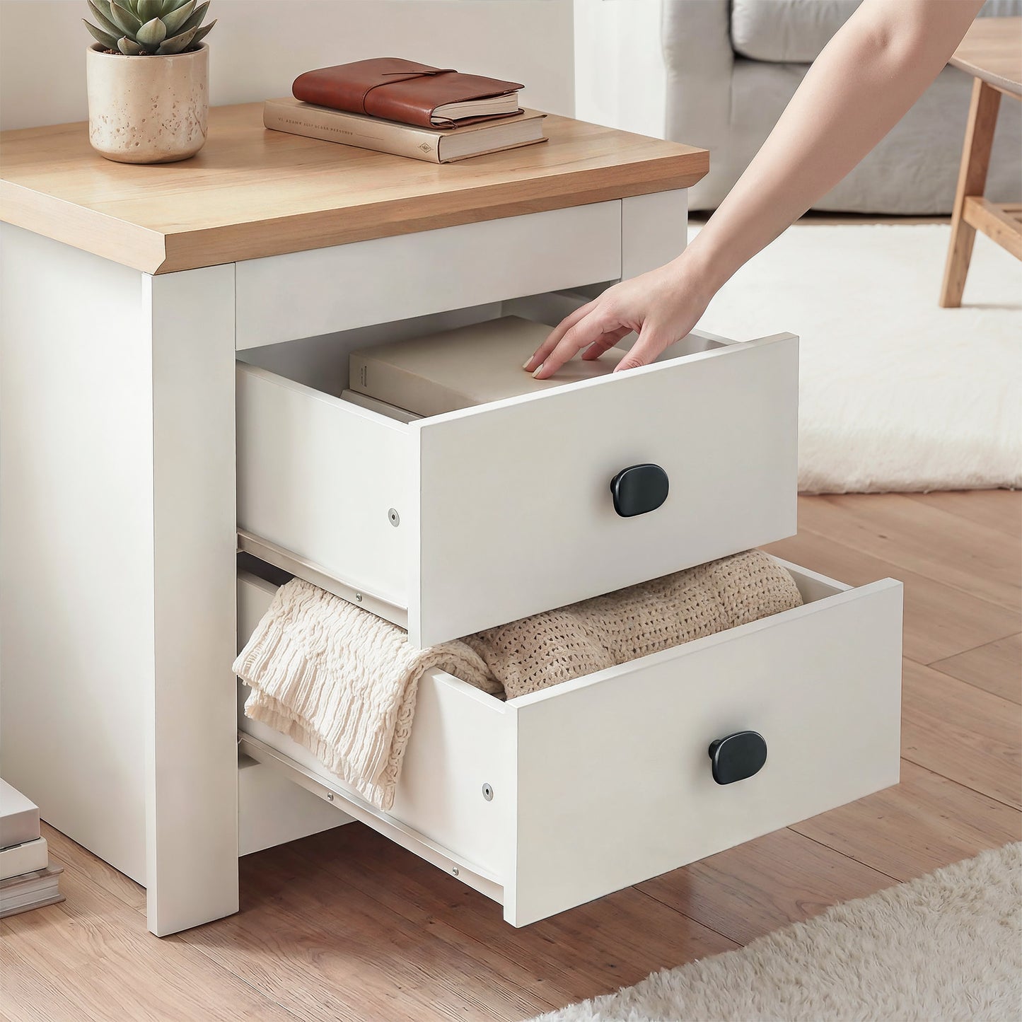 Bedside Table Milford DF-CF200BST-2D - White
