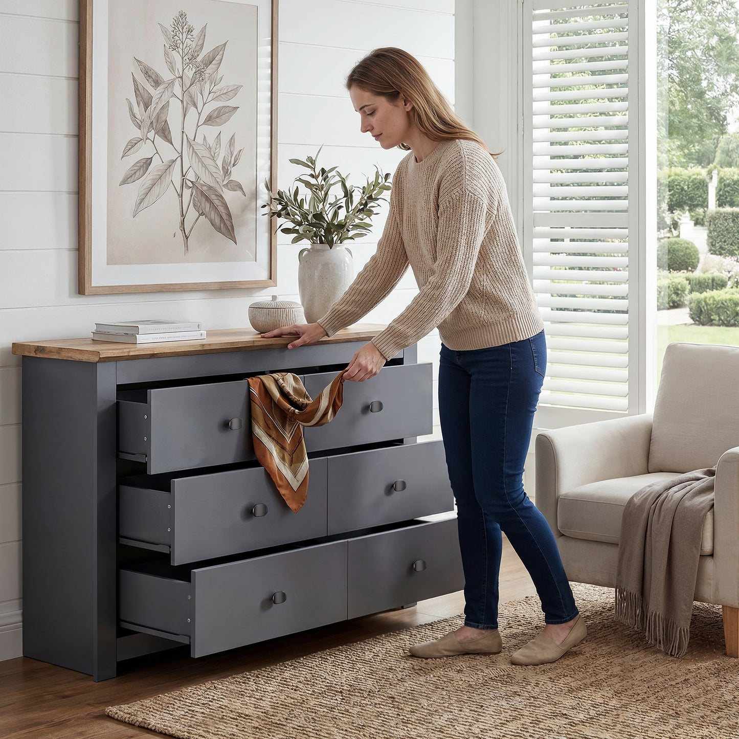 Chest of Drawers Milford DF-CF202CH-6D - Graphite