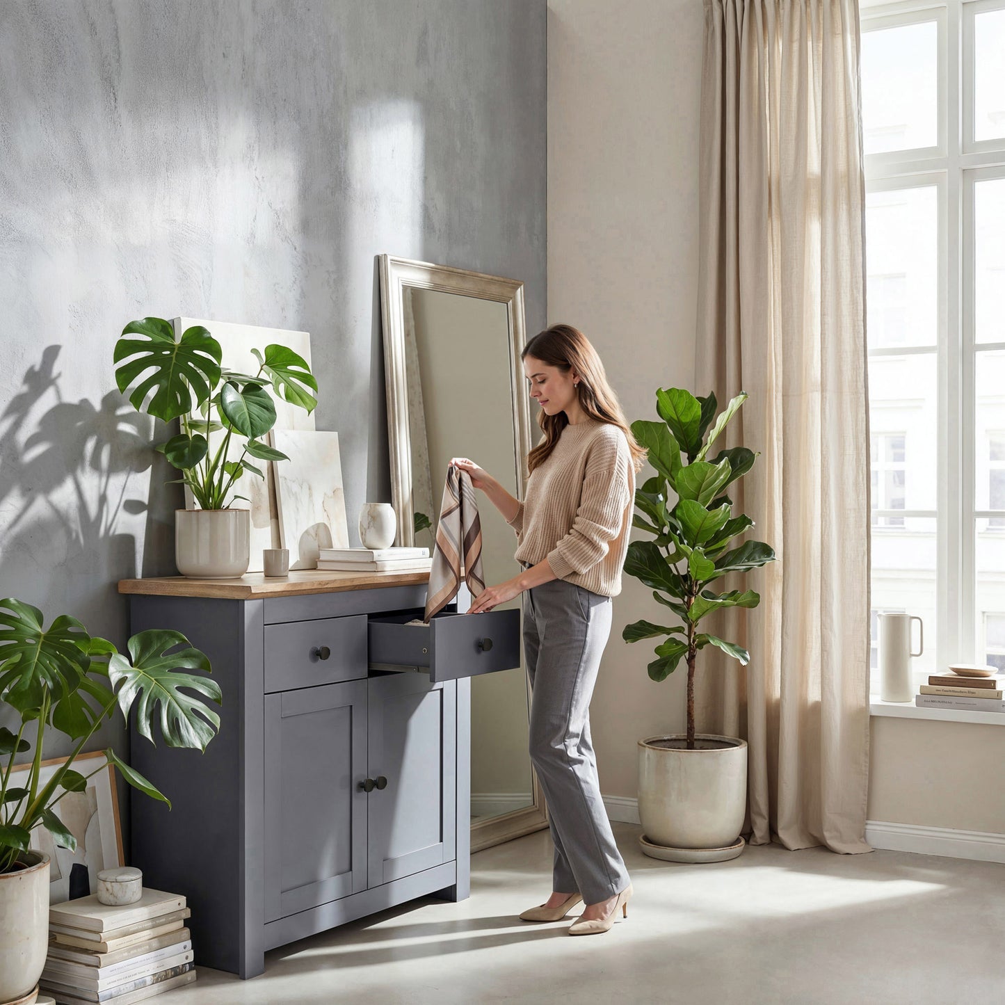 Chest of Drawers Milford DF-CF203SB-2DR2D - Graphite