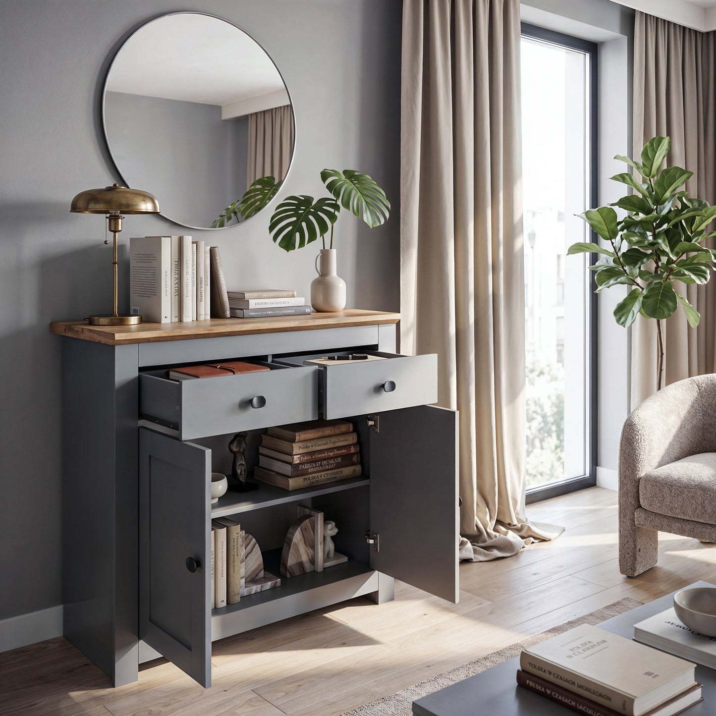 Chest of Drawers Milford DF-CF203SB-2DR2D - Graphite