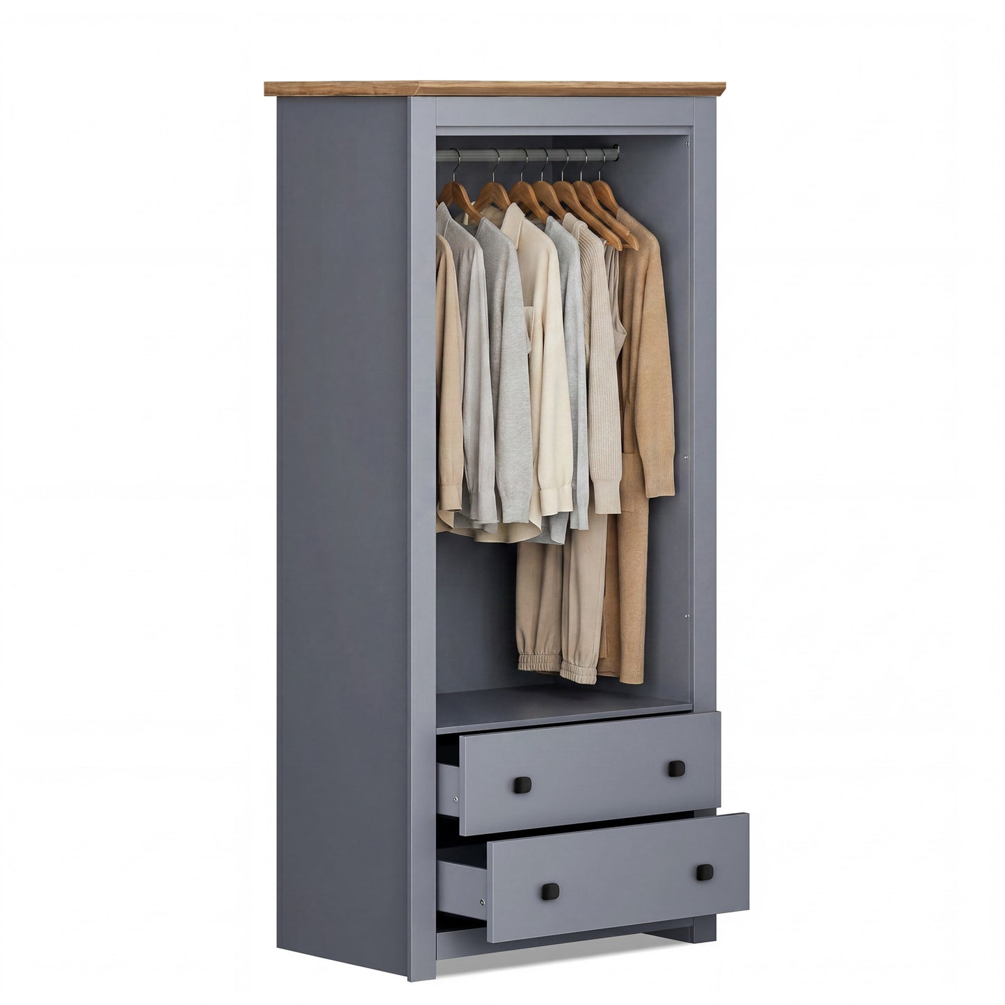 Wardrobe Milford DF-CF204WR-2DR2D-80 - Graphite