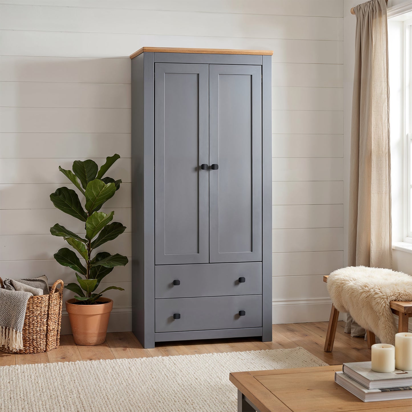 Wardrobe Milford DF-CF204WR-2DR2D-80 - Graphite