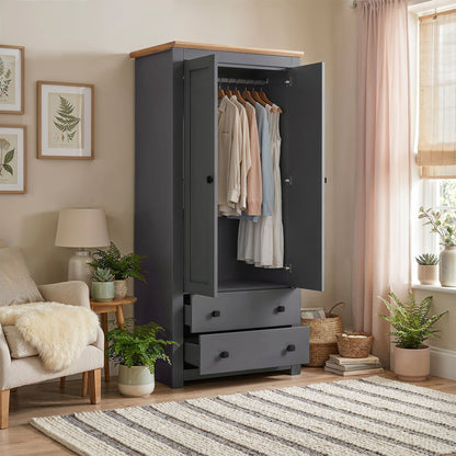 Wardrobe Milford DF-CF204WR-2DR2D-80 - Graphite