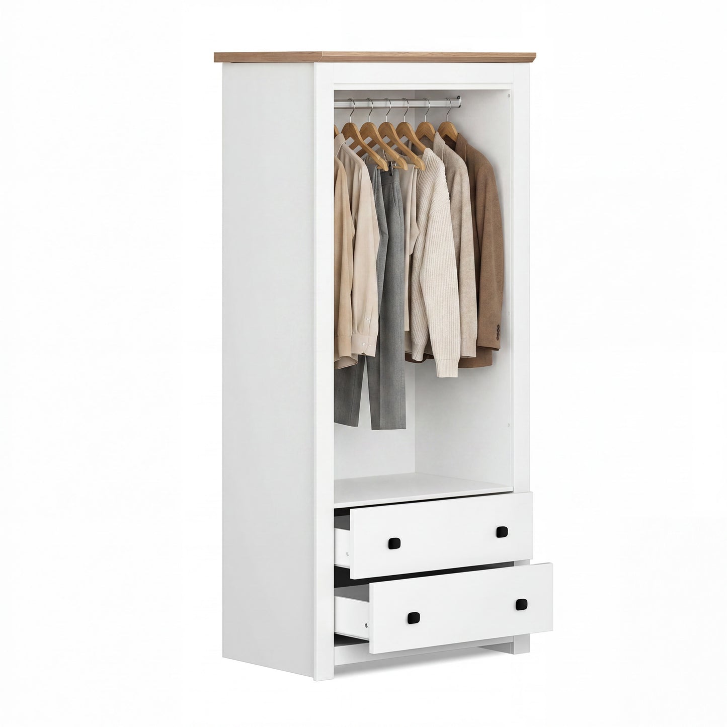 Wardrobe Milford DF-CF204WR-2DR2D-80 - White