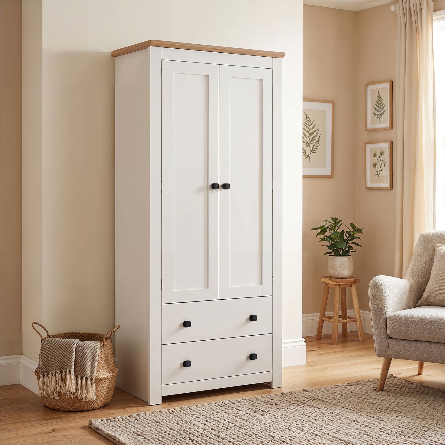 Wardrobe Milford DF-CF204WR-2DR2D-80 - White