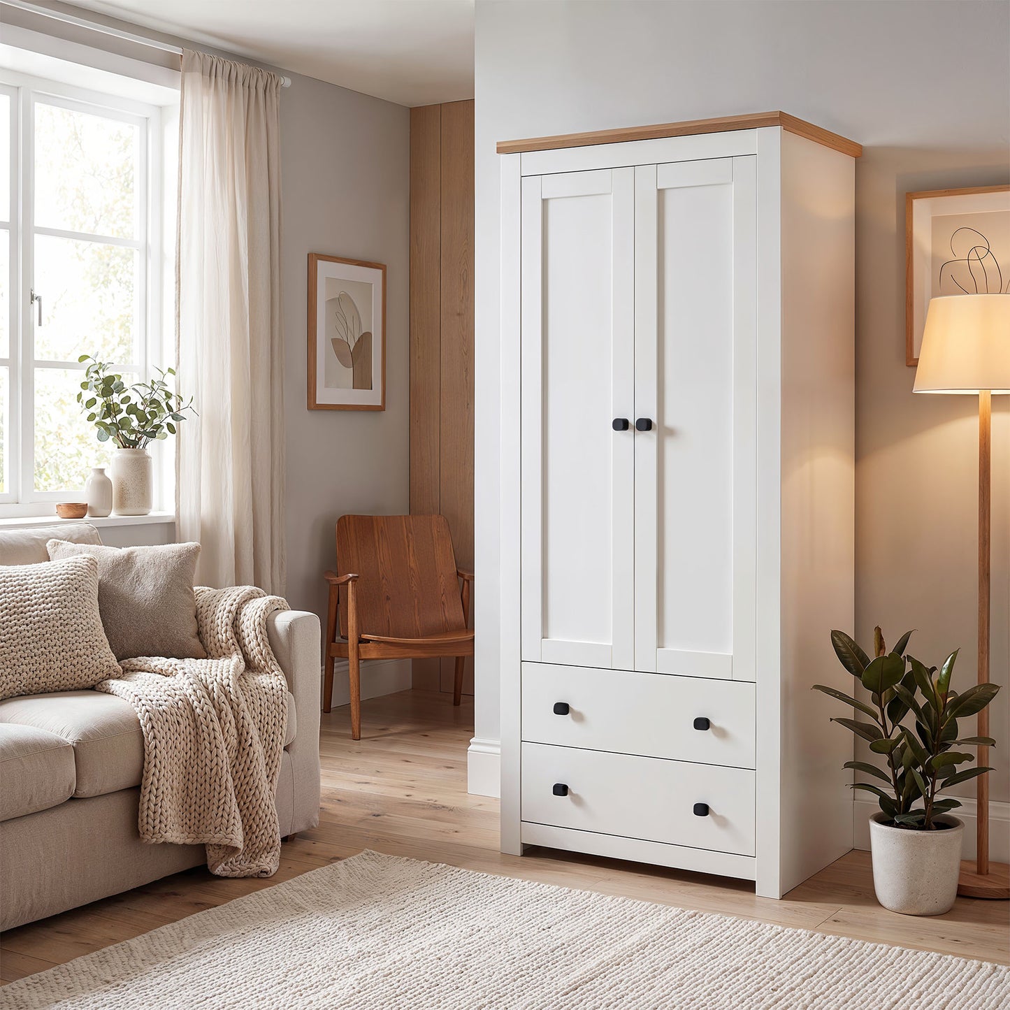 Wardrobe Milford DF-CF204WR-2DR2D-80 - White