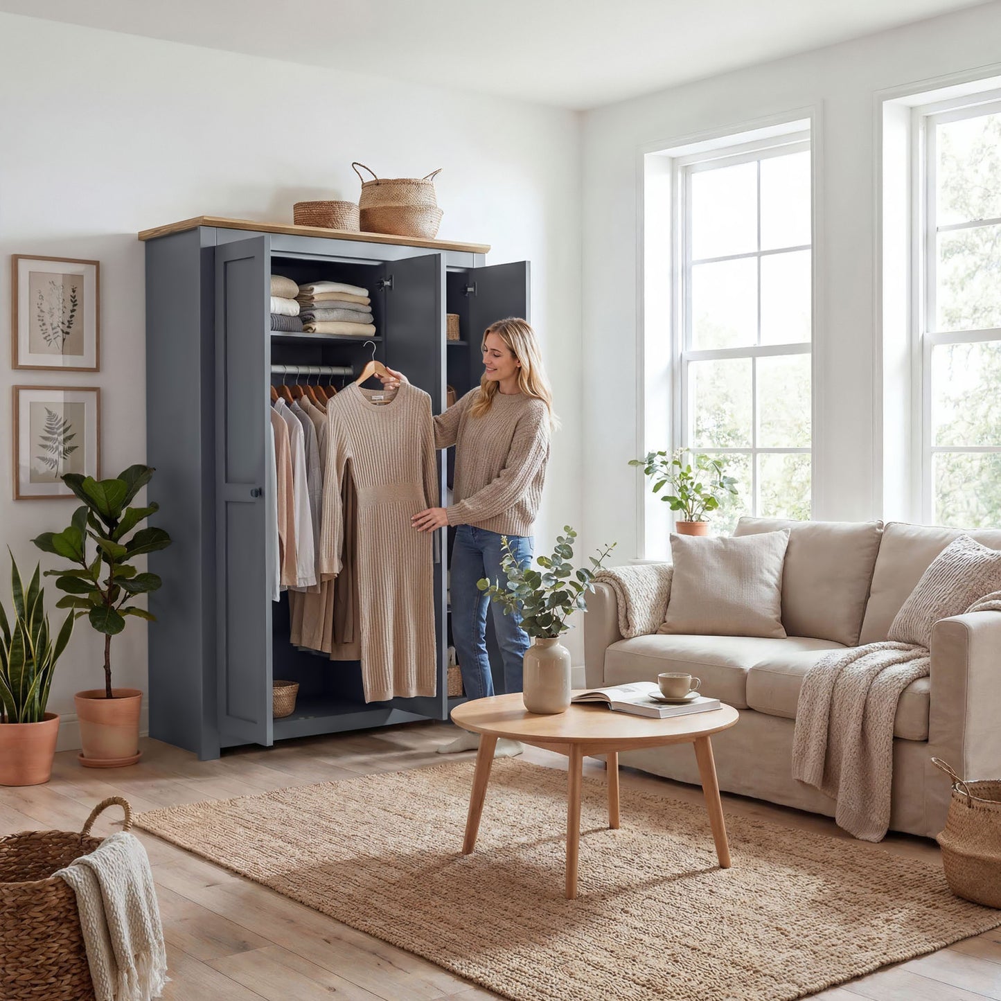 Wardrobe Milford DF-CF205WR-3DR-120 - Graphite