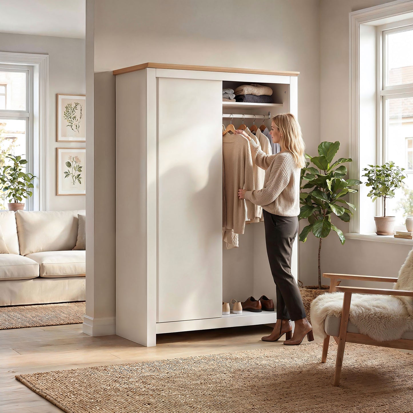 Sliding Wardrobe Milford DF-CF206SWR-2DR-120 - Cashmere