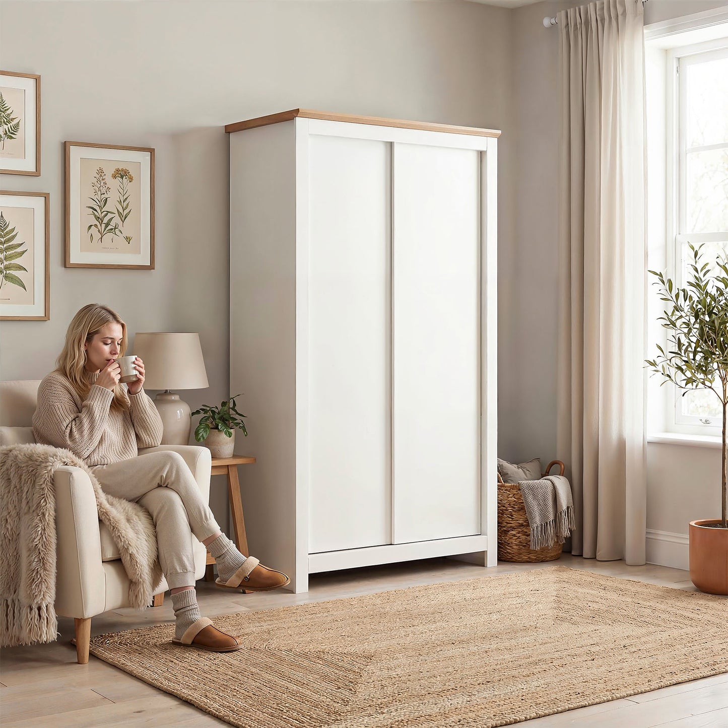 Sliding Wardrobe Milford DF-CF206SWR-2DR-120 - White
