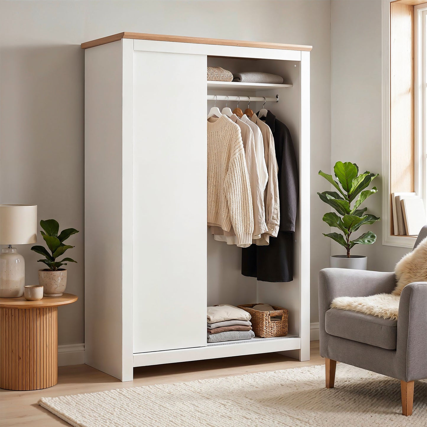 Sliding Wardrobe Milford DF-CF206SWR-2DR-120 - White