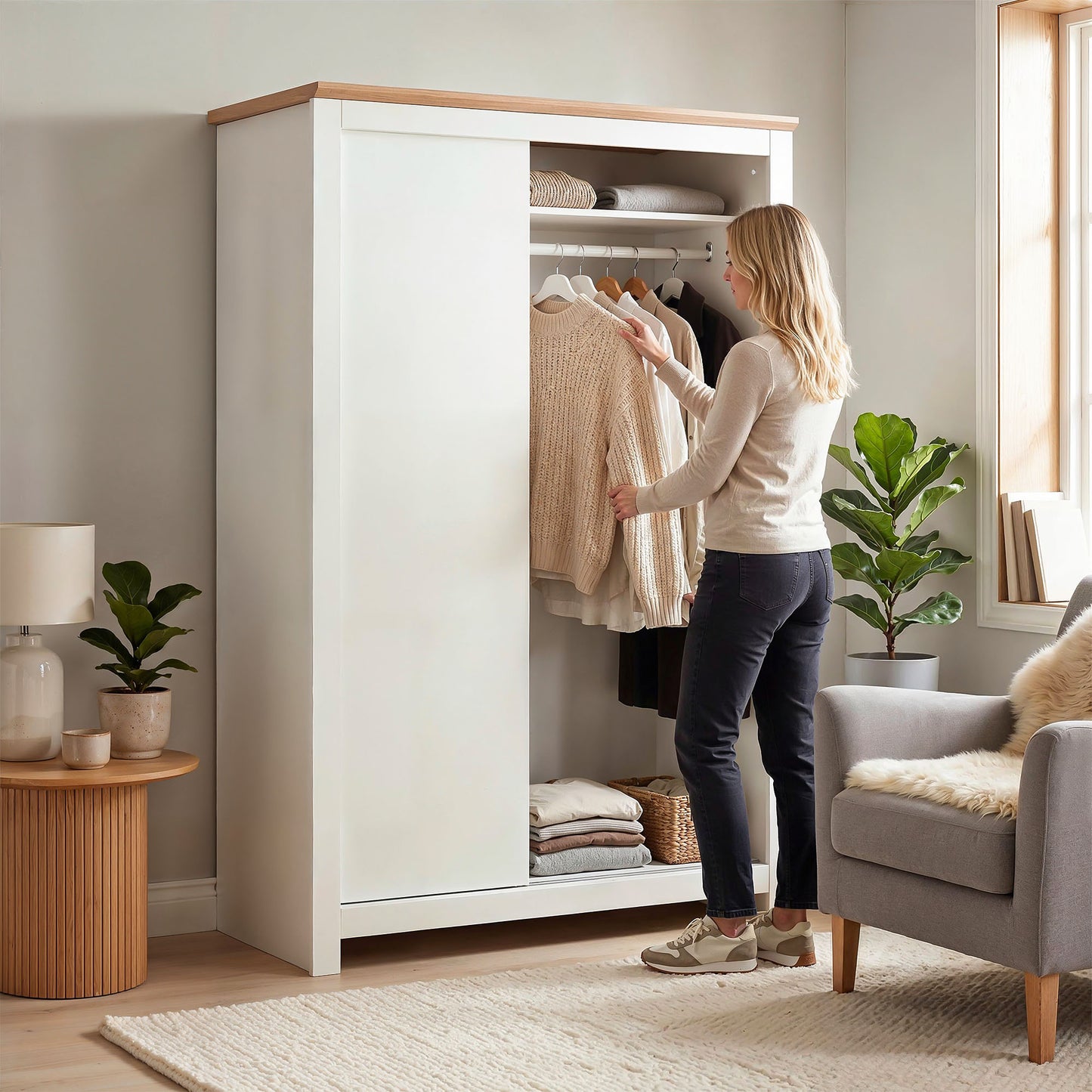 Sliding Wardrobe Milford DF-CF206SWR-2DR-120 - White