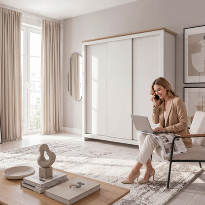Sliding Wardrobe Milford DF-CF207SWR-3DR-180 - Cashmere
