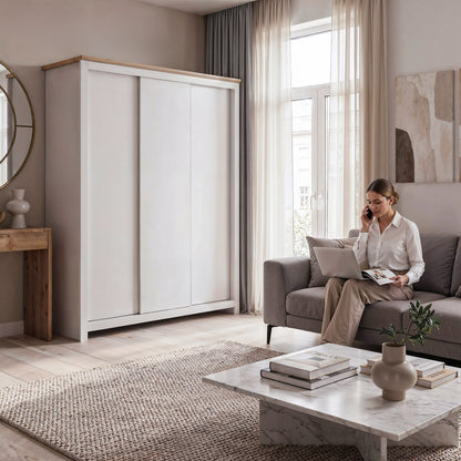 Sliding Wardrobe Milford DF-CF207SWR-3DR-180 - Cashmere
