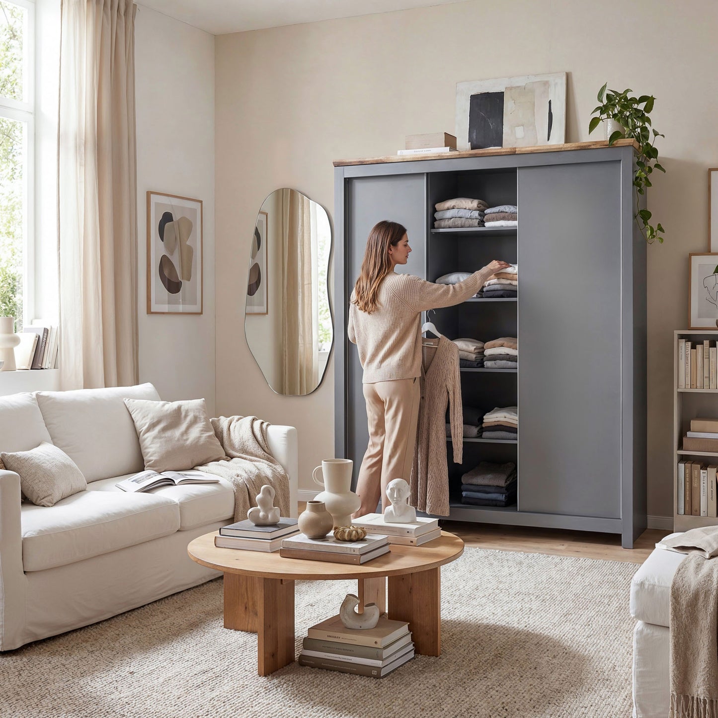 Sliding Wardrobe Milford DF-CF207SWR-3DR-180 - Graphite
