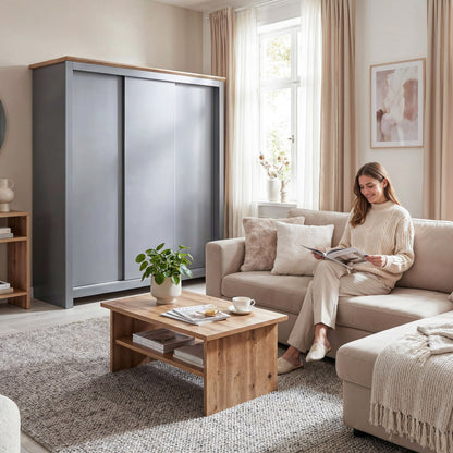 Sliding Wardrobe Milford DF-CF207SWR-3DR-180 - Graphite