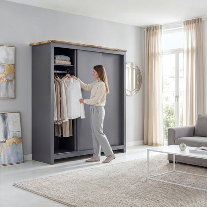 Sliding Wardrobe Milford DF-CF207SWR-3DR-180 - Graphite