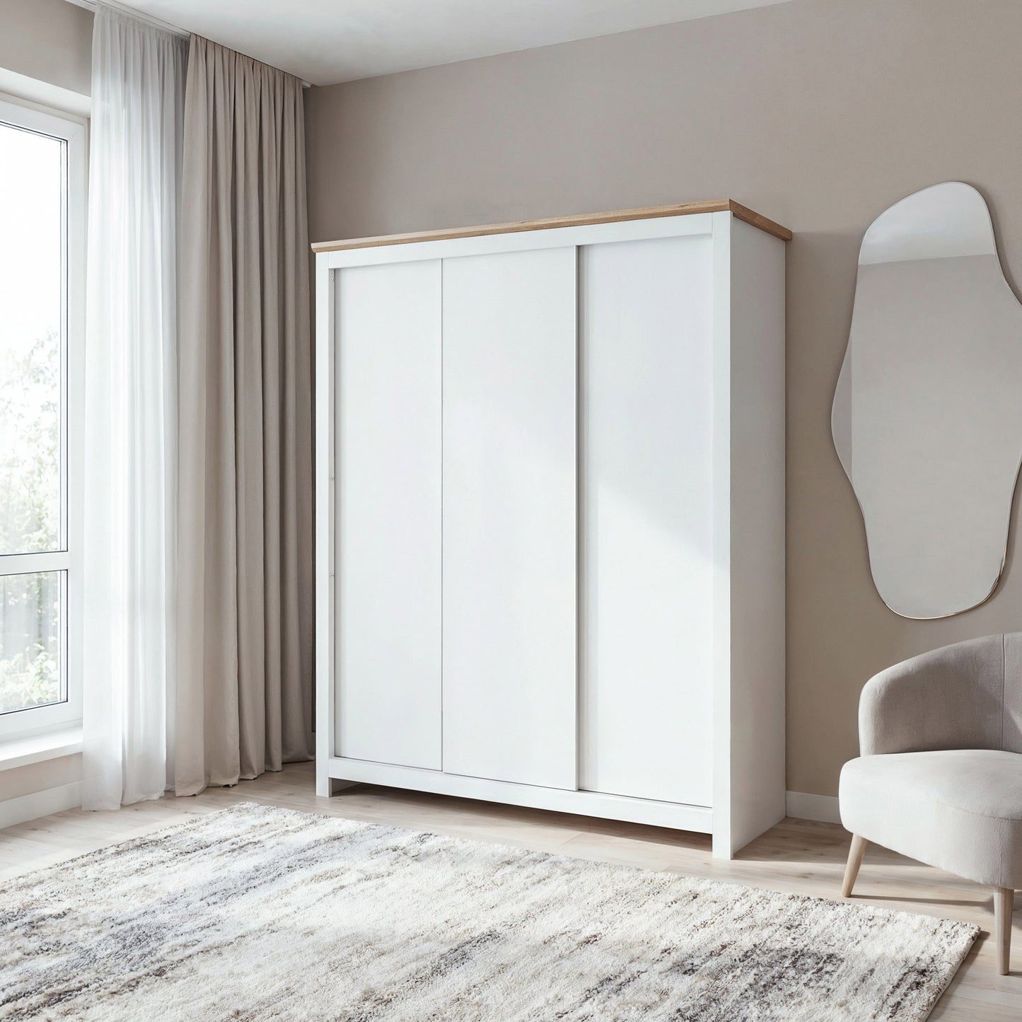 Sliding Wardrobe Milford DF-CF207SWR-3DR-180 - White