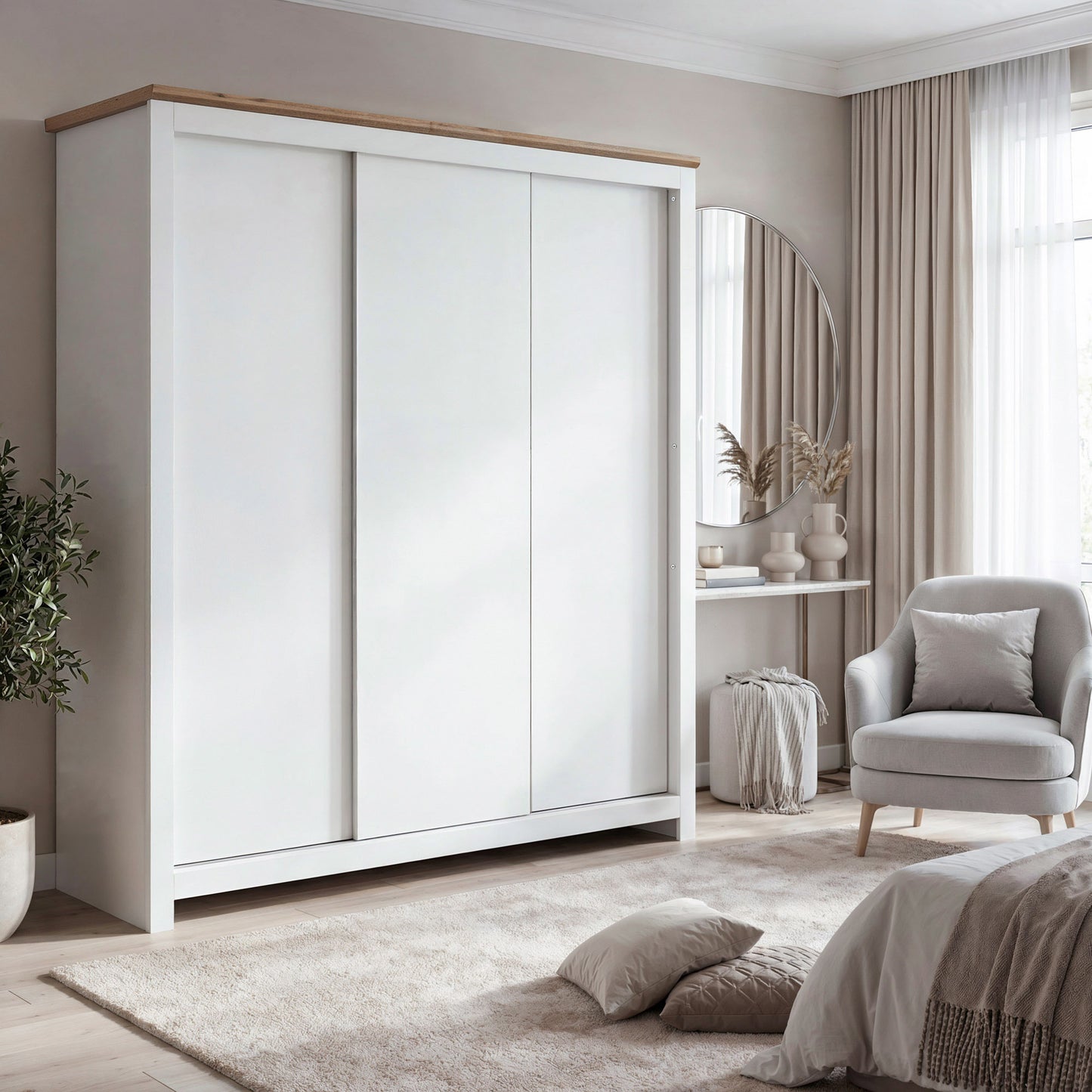 Sliding Wardrobe Milford DF-CF207SWR-3DR-180 - White