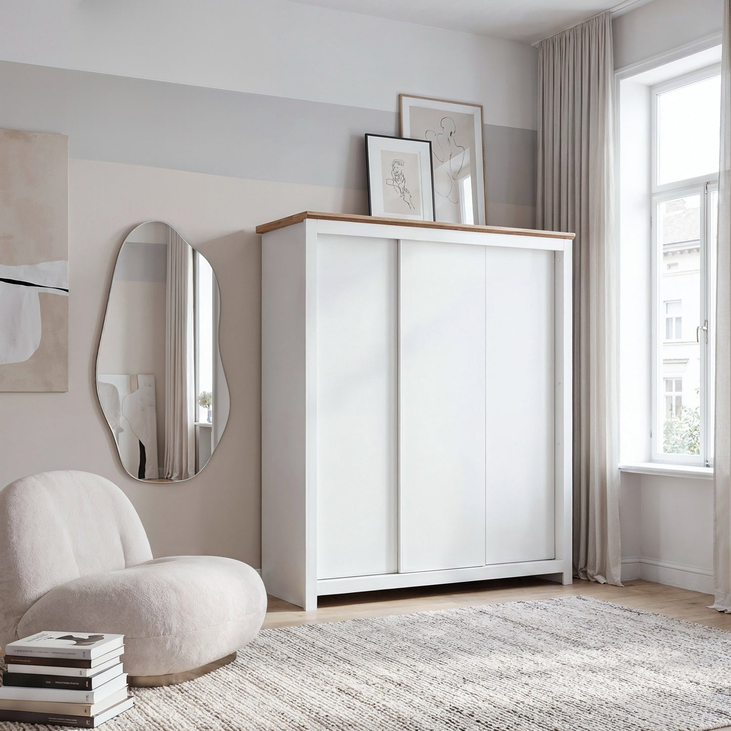Sliding Wardrobe Milford DF-CF207SWR-3DR-180 - White