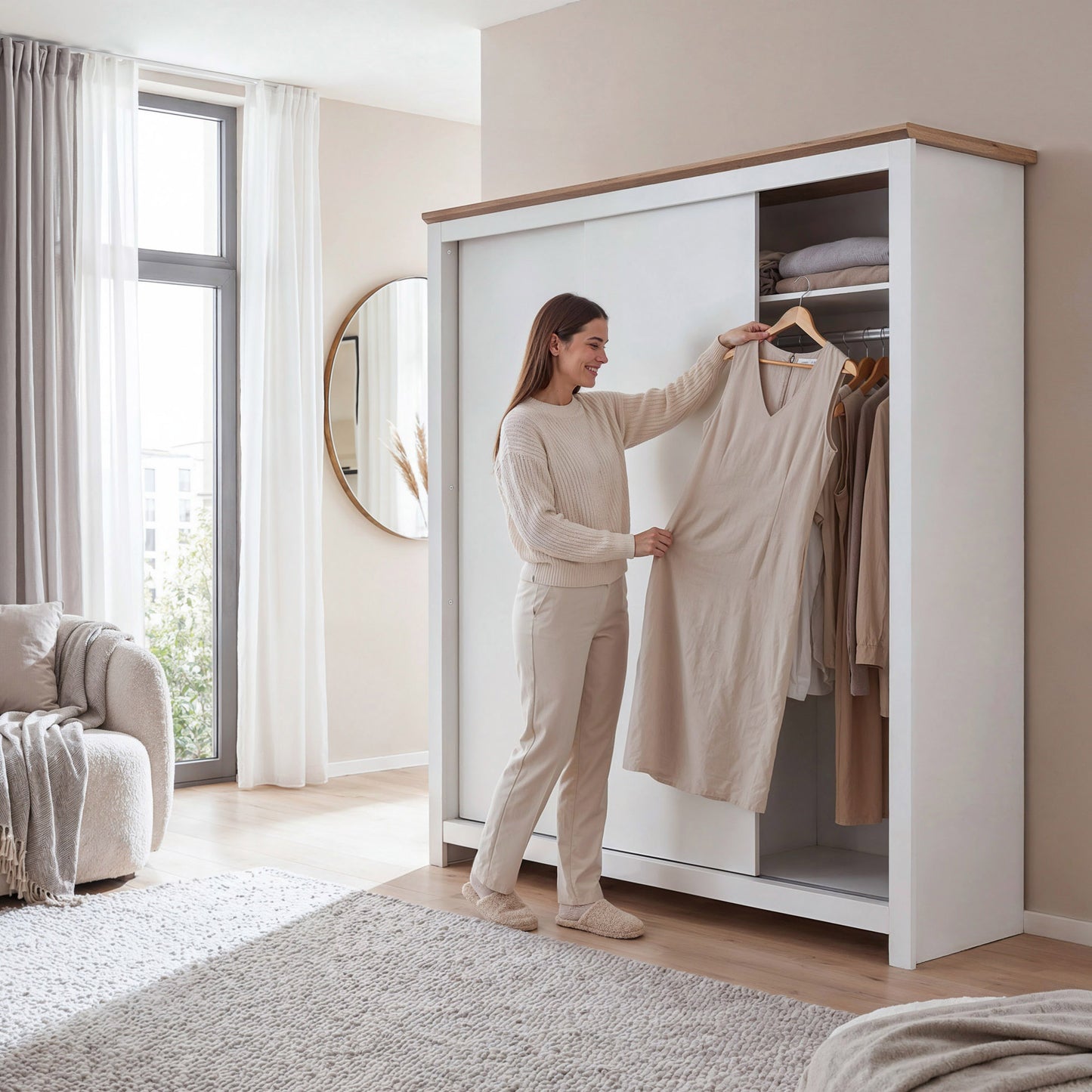 Sliding Wardrobe Milford DF-CF207SWR-3DR-180 - White