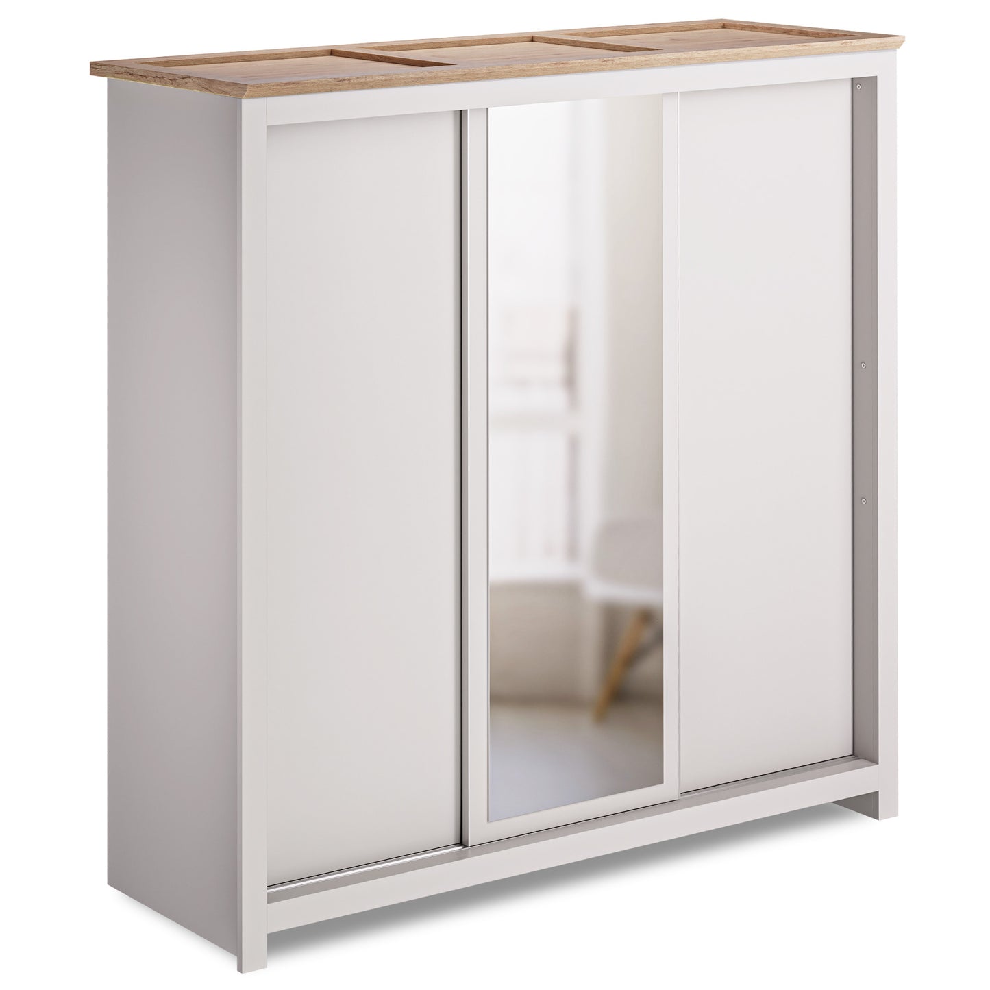 Sliding Wardrobe Milford DF-CF208SWR-3DRM-180 with Mirror - Cashmere