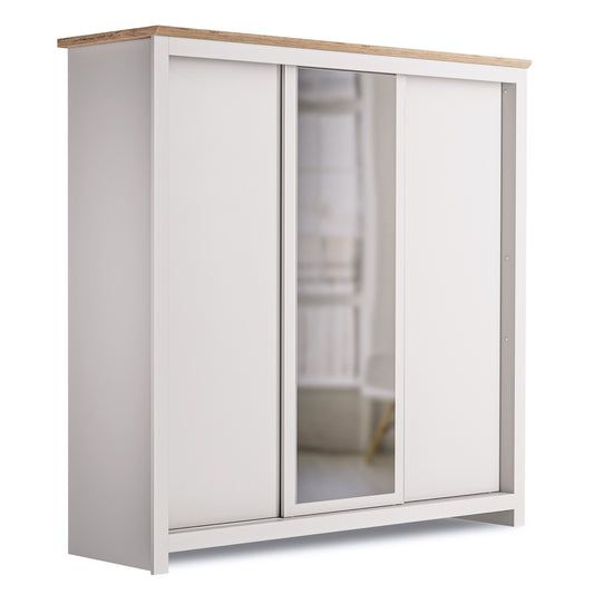 Sliding Wardrobe Milford DF-CF208SWR-3DRM-180 with Mirror - Cashmere