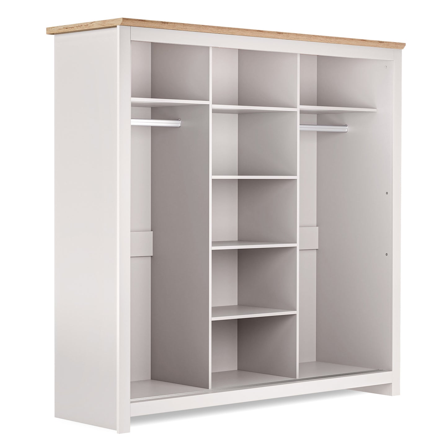 Sliding Wardrobe Milford DF-CF208SWR-3DRM-180 with Mirror - Cashmere