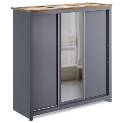 Sliding Wardrobe Milford DF-CF208SWR-3DRM-180 with Mirror - Graphite